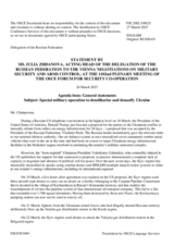Statement by the Delegation of the Russian Federation on the special military operation to demilitarize and denazify Ukraine