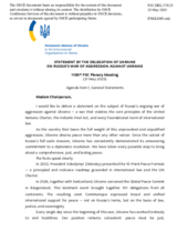 Statement by the Delegation of Ukraine on Russia’s war of aggression against Ukraine