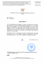 Response by the Delegation of Cyprus to the Questionnaire on Participating States’ Policy and/or National Practices and Procedures for the Export of Conventional Arms and Related Technology