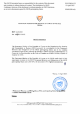 Response by the Delegation of Cyprus to the Questionnaire on the Code of Conduct on Politico-Military Aspects of Security Response by the Delegation of Cyprus to the Questionnaire on the Code of Conduct on Politico-Military Aspects of Security