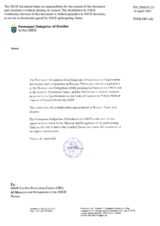 Response by the Delegation of Sweden to the Questionnaire on the Code of Conduct on Politico-Military Aspects of Security