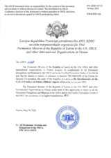 Response by the Delegation of Latvia to the Questionnaire on the Code of Conduct on Politico-Military Aspects of Security