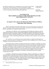 Statement by the Polish EU Presidency in response to the report by the Head of the OSCE Mission to Moldova, Ambassador Kelly Keiderling