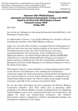 Statement by the Delegation of Japan in response to the report by the Head of the OSCE Mission in Kosovo, Ambassador Gerard McGurk