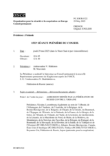 Journal de la 1522ème séance plénière du Conseil permanent