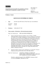 Journal de la 1108ème séance plénière du Forum pour la coopération en matière de sécurité