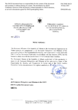 Response by the Delegation of Albania to the Questionnaire on Participating States’ Policy and/or National Practices and Procedures for the Export of Conventional Arms and Related Technology
