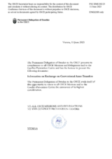 Information Exchange by the Delegation of Sweden on Conventional Arms Transfer Information Exchange by the Delegation of Sweden on Conventional Arms Transfer