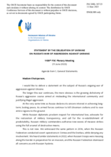 Statement by the Delegation of Ukraine on Russia’s war of aggression against Ukraine