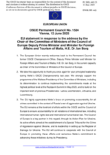 Statement by the Polish EU Presidency in response to the address by the Chair of the Committee of Ministers of the Council of Europe, Deputy Prime Minister and Minister for Foreign Affairs and Tourism of Malta, H.E. Dr. Ian Borg