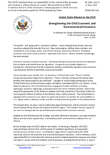 Statement by the Delegation of the United States of America on strengthening the Economic and Environmental Dimension