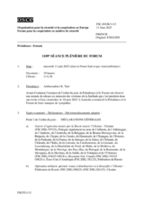Journal de la 1109ème séance plénière du Forum pour la coopération en matière de sécurité