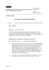 Giornale della 1109a Seduta plenaria del Foro di cooperazione per la sicurezza