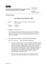 Diario de la 1109ª Sesión plenaria del Foro de Cooperación en materia de Seguridad