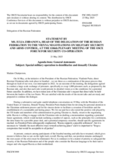 Statement by the Delegation of the Russian Federation on the special military operation to demilitarize and denazify Ukraine