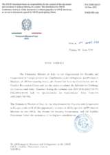 Response by the Delegation of Italy to the Questionnaire on Participating States’ Policy and/or National Practices and Procedures for the Export of Conventional Arms and Related Technology Response by the Delegation of Italy to the Questionnaire on Participating States’ Policy and/or National Practices and Procedures for the Export of Conventional Arms and Related Technology