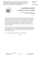Statement by the Delegation of the United States of America on the release of prisoners in Belarus