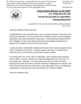 Closing statement by the Delegation of the United States of America