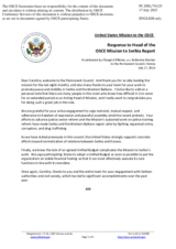 Statement by the Delegation of the United States of America in response to the report by the Acting Head of the OSCE Mission to Serbia, Ms. Carolina Hidea