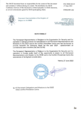 Response by the Delegation of Belgium to the Questionnaire on Participating States’ Policy and/or National Practices and Procedures for the Export of Conventional Arms and Related Technology