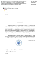 Response by the Delegation of Germany to the Questionnaire on Participating States’ Policy and/or National Practices and Procedures for the Export of Conventional Arms and Related Technology