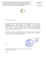 Response by the Delegation of Turkey to the Questionnaire on Participating States’ Policy and/or National Practices and Procedures for the Export of Conventional Arms and Related Technology Response by the Delegation of Turkey to the Questionnaire on Participating States’ Policy and/or National Practices and Procedures for the Export of Conventional Arms and Related Technology