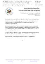 Statement by the Delegation of the United States of America on the Russian Federation’s ongoing aggression against Ukraine