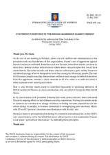 Statement by the Delegation of Norway on the Russian Federation’s ongoing aggression against Ukraine