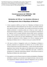 Déclaration de l‘UE sur “Les dernières réformes et développements dans la République de Moldavie“