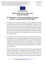 Statement by the Danish EU Presidency on threats associated with the irregular migration of people across the OSCE region