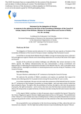 Statement by the Delegation of Ukraine in response to the address by the Chair of the Committee of Ministers of the Council of Europe, Deputy Prime Minister and Minister for Foreign Affairs and Tourism of Malta, H.E. Dr. Ian Borg
