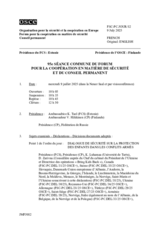Journal de la 95ème séance commune du Forum pour la coopération en matière de sécurité et du Conseil permanent