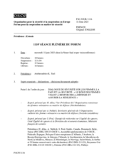Journal de la 1110ème séance plénière du Forum pour la coopération en matière de sécurité