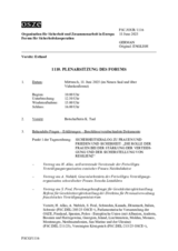 Journal der 1110. Plenarsitzung des Forums für Sicherheitskooperation