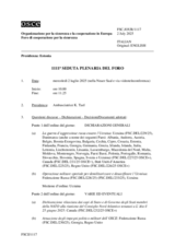 Giornale della 1111a Seduta plenaria del Foro di cooperazione per la sicurezza