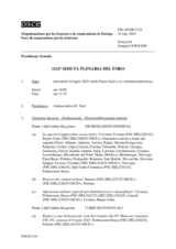 Giornale della 1112a Seduta plenaria del Foro di cooperazione per la sicurezza