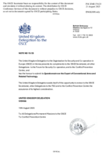 Response by the Delegation of the United Kingdom to the Questionnaire on Participating States’ Policy and/or National Practices and Procedures for the Export of Conventional Arms and Related Technology Response by the Delegation of the United Kingdom to the Questionnaire on Participating States’ Policy and/or National Practices and Procedures for the Export of Conventional Arms and Related Technology