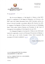 Response by the Delegation of Belarus to the Questionnaire on Participating States’ Policy and/or National Practices and Procedures for the Export of Conventional Arms and Related Technology