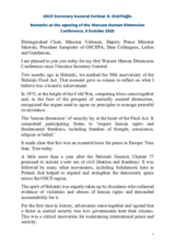 Remarks of Secretary General Feridun H. Sinirlioğlu at the opening of the 2025 Warsaw Human Dimension Conference