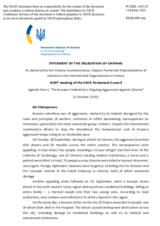 Statement by the Delegation of Ukraine on the Russian Federation’s ongoing aggression against Ukraine