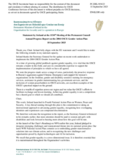 Statement by the Delegation of Ireland on the annual progress report on the 2004 OSCE Action Plan for the Promotion of Gender Equality