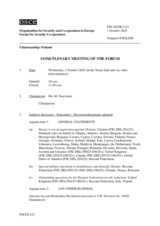 Journal of the 1115th Plenary Meeting of the Forum for Security Co-operation