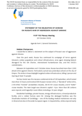 Statement by the Delegation of Ukraine on Russia’s war of aggression against Ukraine