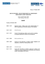 Agenda for 2025 Economic and Environmental Dimension Implementation Meeting
