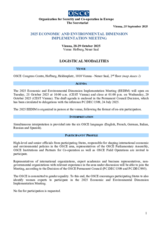 Logistical modalities for 2025 Economic and Environmental Dimension Implementation Meeting
