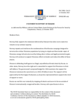 Statement by the Delegation of Norway on Russia’s war of aggression against Ukraine