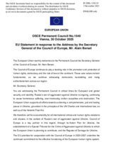 Statement by the Danish EU Presidency in response to the address by the Secretary General of the Council of Europe, Mr. Alain Berset