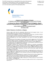Statement by the Delegation of Ukraine in response to the address by the Secretary General of the Council of Europe, Mr. Alain Berset