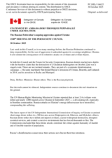 Statement by the Delegation of Canada on the Russian Federation’s ongoing aggression against Ukraine