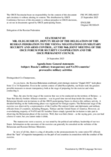 Statement by the Delegation of the Russian Federation on the military transparency of the Russian Federation and provocative military action by NATO member States